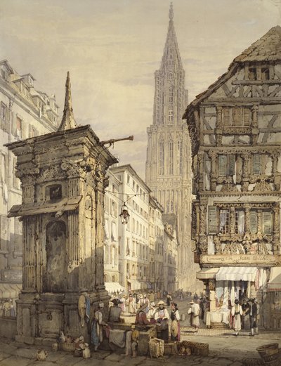 Een Uitzicht in Straatsburg, 1822 door Samuel Prout